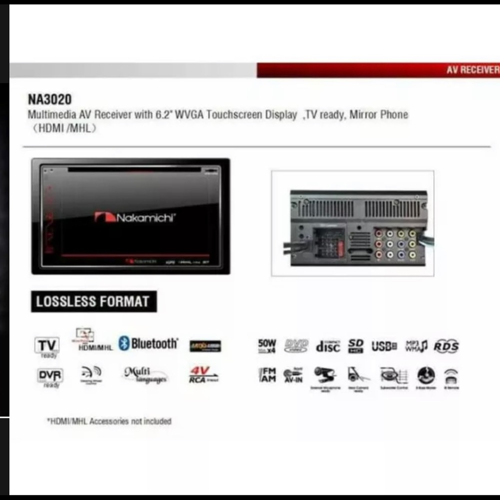 Nakamichi NA3020 2-DIN Built-in Bluetooth Touch Sc